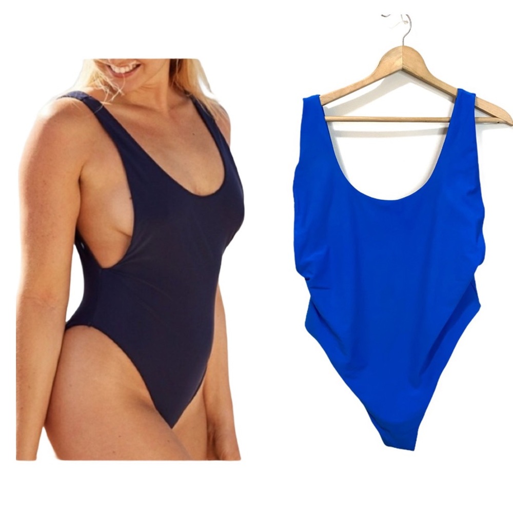 AERIE One Piece Swimsuit Plunge Sides High Cut 2X